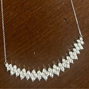 14k white gold, lab created diamond necklace